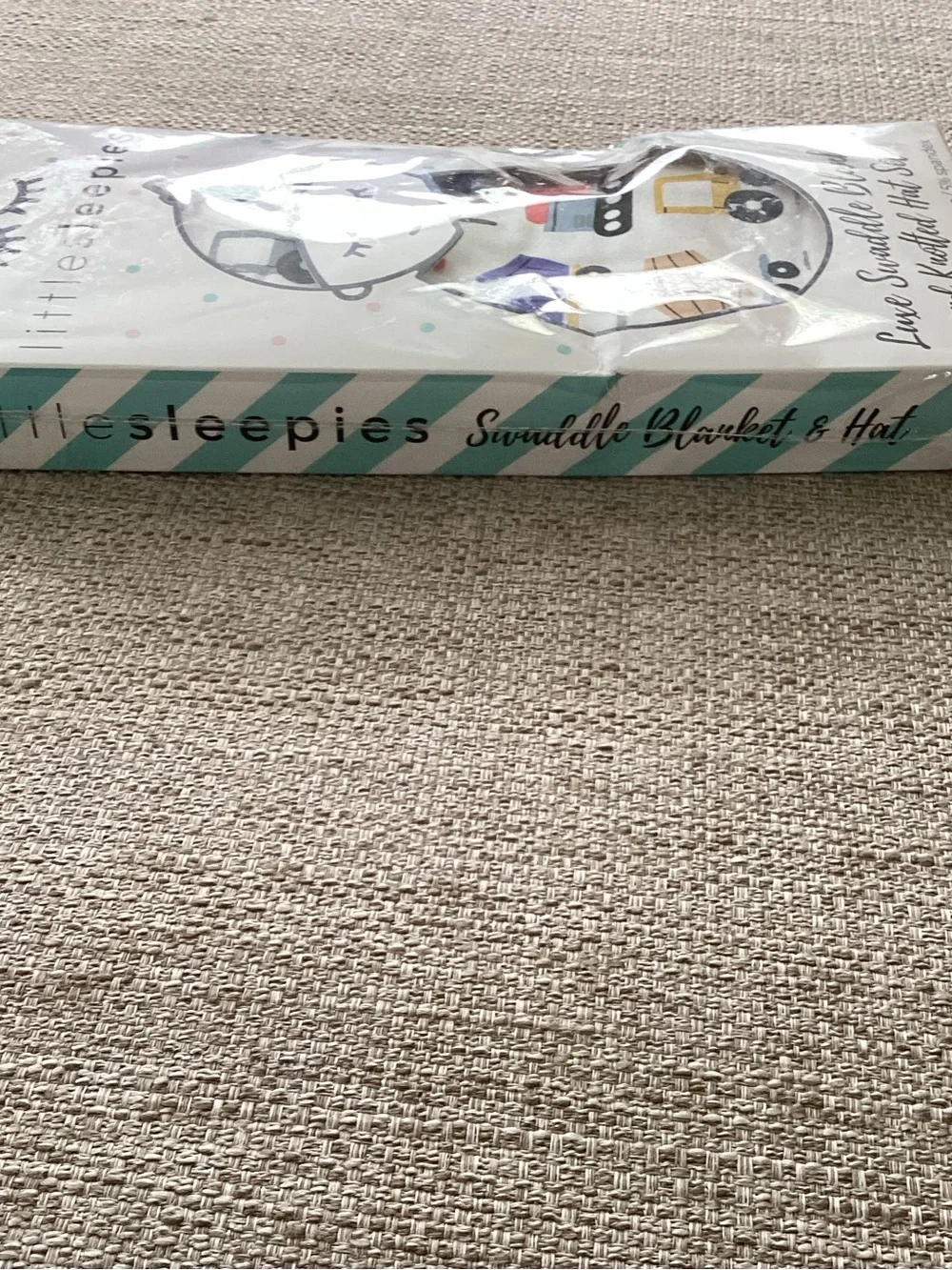 Little Sleepies Construction Themed Luxe Swaddle Blanket & Knotted Hat Set
